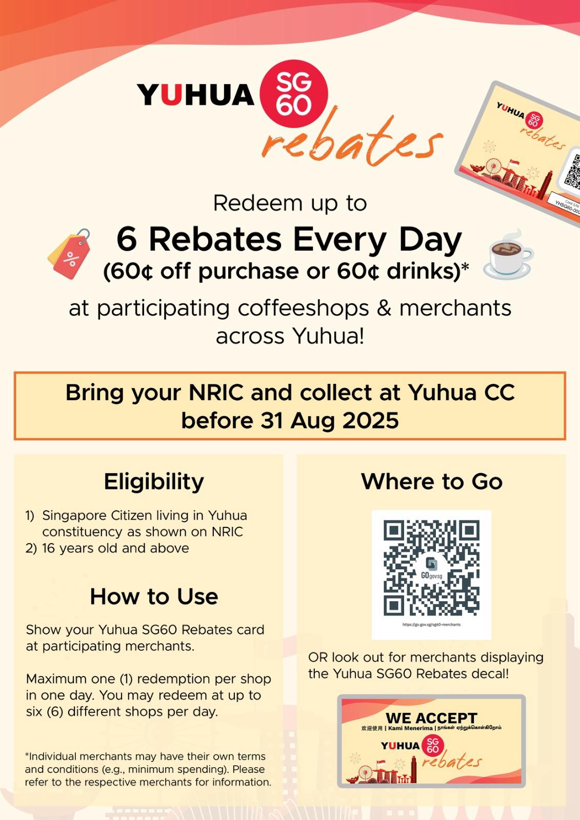 Yuhua SG60 Rebates